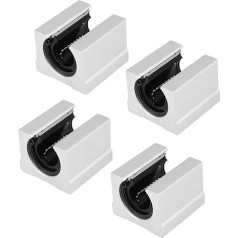Stumdomas blokas, linijiniai blokai, linijiniai blokai, 4 vienetai, SBR 20 x 39 x 11 mm, atviras linijinio judėjimo guolis, stumdomas blokas, 3D spausdintuvas, CNC dalys, 20 x 39 x 11 mm, skirtas CNC staklėms, apdirbimo centrams