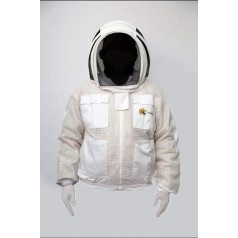 FVJ Unisex 3 sluoksnių ultra vėdinama apsauginė apsauga Bitininkystės striukė Apsauginis apsiaustas Baltas XL