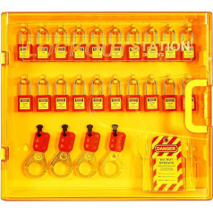Wandmontiertes Lockout-Station-Set, 45-teiliges Sicherheitsschloss-Set, 20 Sicherheitsvorhängeschlösser, 4 Lockout-Haspen, 20 Lockout-Tags, für die Verwaltung von Lockout-Tagout-Schlössern