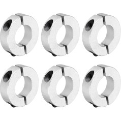 išteklių žemėlapis Schaftmanschette, 22 mm Bohrung, doppelt geteilte Aluminiumlegierung, Klemmwellenmanschetten mit M5-Schraube für industrielle Automatisierung, Förderbandsysteme, 6 Stück