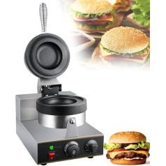 Dvipusis šildomas mėsainių kepimo aparatas Burger Machine, komercinis vaflių kepimo aparatas, elektrinis presas, 50-300 °C temperatūros reguliavimas, dvipusis šildymas, 5 minučių laikmatis, burbulinių kiaušinių kepimas