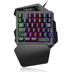 Žaidimų klaviatūra, 35 klavišų mechaninė vienos rankos žaidimų klaviatūra su LED apšvietimu, skirta LOL/PUBG, Mac/Window/PC žaidimams