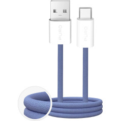Puro Kabelis USB-A - USB-C pintas kabelis Fabrik 2.0 10W 1,5 m - mėlynas