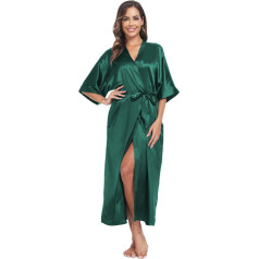Teemie Moterų chalatas chalatas chalatas chalatas seksualus V-Neck Kimono ilgas miego drabužiai lengvas nuotakos vasaros pižama su diržu šalis vestuvių namas paltas S-XXL