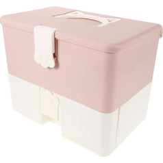 OATIPHO Nagel-Werkzeugkasten tragbares Nageletui Aufbewahrungstasche für Nagelset Make -up -Fall Kosmetiktasche Organisator der Nagelversorgung nagellack fall Nagellackhalter Plastik Rosa