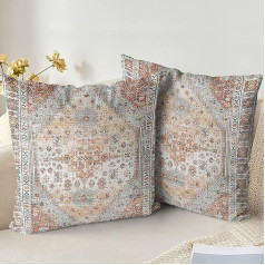 PHZZL Minkšti dekoratyviniai pagalvių užvalkalai 24x24 colių kvadratiniai bohemiški pagalvių užvalkalai sofai miegamajam lauko terasai sodui mėlyna/pilka su nematomu užtrauktuku 24x24 colių 2