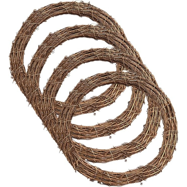 ToKinCen Natūralus vynmedžių vainikas, 25 cm, rotango vainikas Kalėdų vainikui, 