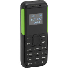 Mažytis mobilusis telefonas, 2G telefonas su dviguba kortele, budėjimo režimu GSM, mažas bazinis telefonas vyresnio amžiaus žmonėms, kompaktiškas dizainas, garso grotuvas, apsauga nuo radiacijos (juodai žalias)