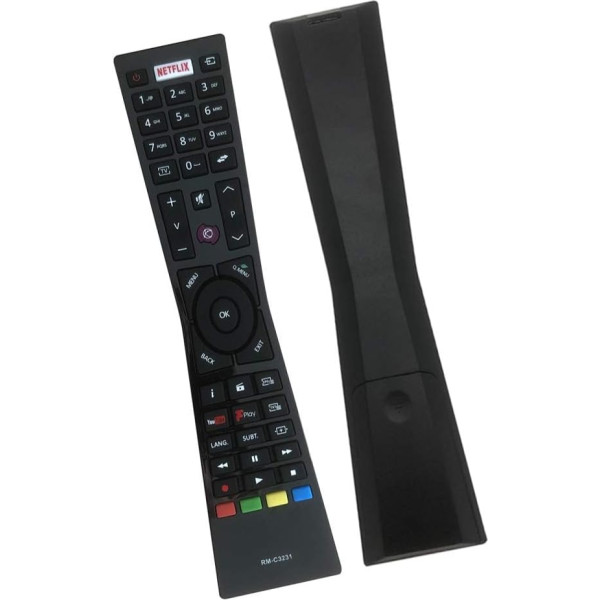 JVC nuotolinio valdymo pultas RM-C3232 RC43101P, skirtas JVC Bush Remote Smart 4K UHD LED LCD televizoriams su Fplay YouTube Netflix mygtukais LT-24C680 LT-24C685 LT-32C695 LT-32C795 LT-32C795 LT-40C790 LT49C790 LT-55 C870