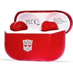 OTL Technologies TF0933 Transformers Autobot TWS belaidės ausinės su įkrovimo dėklu - raudonos spalvos
