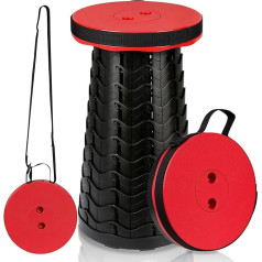 Tubiaz 1 x nešiojama sulankstoma taburetė, keliamoji galia 150 kg, 6-44 cm, reguliuojamas aukštis, lengva teleskopinė taburetė, ištraukiama sulankstoma taburetė, stovyklavimo taburetė, sulankstoma taburetė stovyklavimui, sodui, žvejybai,