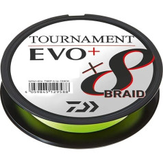 Daiwa Tournament x8 Braid EVO+ 0,20 mm, 18,0 kg/39,7 lbs, 135 m, Chartreuse, Pintas meškerykotis, 12761-020