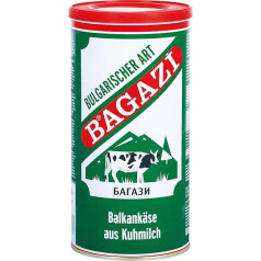 Bagazi Balkankäse karvės sūris - 2 x 800 g - bulgariško stiliaus karvės sūris sūryme metalinėje skardoje 64 % riebumo 100 % karvės pieno Švelnus mikrobinis laboratorinis Vegetariškas Be glitimo Halal