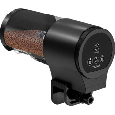 Automatinis žuvų maitintuvas, maisto dozatorius, didelė 100 ml talpa, programuojamas šėrimo laikmatis, akvariumo įranga koi, gupijoms, bettoms, kelionėms, naudojimui namuose, 4,92x3,94x2,36 col.