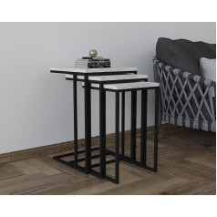 Hanah Home Stilingas juodos ir krištolo spalvos, 100 % melamino danga, metalinis rėmas, 18 mm storio, puikiai tinka modernioms gyvenamosioms erdvėms ir biurams