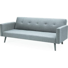 Hoclauho Patogi 3 sėdimų vietų sofa Šiuolaikinė sofa su putų paminkštinimu ir patvariu mediniu rėmu, idealiai tinkanti svetainei ir miegamajam (pilka)