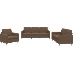 Hetftjn Sofa svetainės sofa lova sofos ir sofos lounge sofa - 3-TLG. Sofos komplektas su pagalvėlėmis rudas audinys biurui poilsio kambariui miegamajam jaunimo kambariui