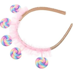 CANIGHT Lollipop Galvos juosta Mergaitės Plaukų Bobbles Saldainiai Plaukų aksesuarai Juostos Plaukų aksesuarai Gimtadienio vakarėlio plaukų aksesuarai Kūrybinės plaukų juostos Šalies galvos apdangalai Plastikiniai