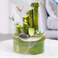 Bambus-Brunnen für den Garten, Bambus-Feng-Shui-Wasserbrunnen im Freien, japanischer Garten, mit Auslauf und Pumpe, Skulptūros, Statulos, Heimdekoration, Kunstha
