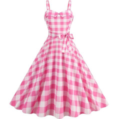 Moterų derliaus kokteilinė suknelė be rankovių apynasrio kaklo 1950-ųjų Polka Dots Retro Rockabilly sūpynės suknelė A linija Plisuotas sijonas Vestuvių šventinė vakarinė suknelė Plikuota balinė suknelė Vestuvių šventinė kelio ilgio sukn