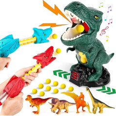 Kilnojamasis dinozaurų žaislas šaulys, dinozaurų šaudymo žaidimas su 2 balionais vaikams ir dinozaurų taikinių šaudymo žaidimai su putplasčio kamuoliukais vaikams Dinozaurų gimtadienio vakarėlių priedai