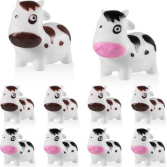 10 vienetų 7,5 cm guminių karvių Vonios žaislas Guminis mielas Moo Moo Subaru karvės Plaukiojantis kūdikių vonios žaislas Vandens žaidimų rinkinys Moo Moo Subaru Automobilis Kūdikių vakarėliai Gimtadienio dovana (2 spalvos)