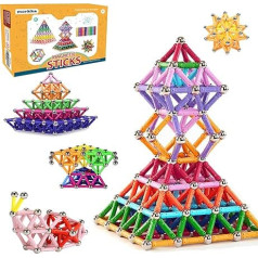 220 dalių dėlionė Magnetiniai statybiniai blokai Žaislas Magnetinis statybinis rinkinys Montessori švietimo žaislas vaikams Žaisti krovimo žaidimą su magnetinėmis plytomis ir lazdelėmis