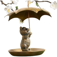 Vogelfutterstation für Tiere mit Regenschirm, Eichhörnchen mit Regenschirm, Wildvogel-Futterstation, Allwetter-Futterstation für Garten, Hof, für Terrassen, Rasen