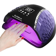 LED UV lempa nagams, 280 W UV lempa geliniam nagų lakui, džiovintuvas, profesionali nagų lempa, UV lempa nagams su 66 karoliukais, automatinio jutiklio LED gelinė nagų lempa, 4 laikmačio nustatymai
