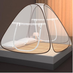 Mosquito Net Bed Pop Up Portable 150 x 200 x 150 cm sulankstomas nešiojamas dvigubų durų Mosquito Net Yurt Mosquito Net su saugojimo maišeliu kelionėms ir namams
