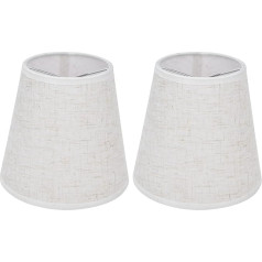 Pakuotė iš 2 mažų šviestuvų gaubtų Clip On E14 White Barrel Fabric Lampshade 9 × 13 × 14 cm Modern Simple Clip On Lampshades for Chandelier Wall Light Floor Lamp