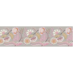 Savarankiškai lipni riba vaikų kambariui - sieninė riba Vaikų kambarys Kūdikių kambarys 450 x 11,5 cm - tapetų riba kaip sienų apdaila Mergaitės Berniukai Smulkios gėlės Smėlio/rožinė/apelsininė