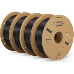 LANDU PLA+ gija 1,75 mm juoda, 4 kg, PLA Plus 3D spausdintuvo gija, kietesnė ir tvirtesnė 3D spausdinimo medžiaga, matmenų tikslumas +/-0,02 mm, suderinama su daugeliu FDM spausdintuvų (4