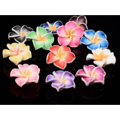 KitBeads 200 vnt. 15 mm Frangipani gėlių karoliukai Polimerinio molio plumerijos karoliukai Gėlių karoliukai, skirti papuošalų gamybai, amatams, apyrankėms