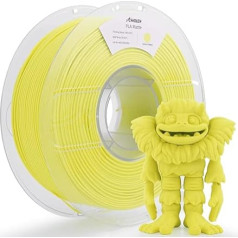 AMOLEN Matinis PLA 3D spausdintuvo siūlas, matinis PLA siūlas, 1,75 mm matmenų tikslumas +/- 0,02 mm, 1 kg ritės siūlas 3D spausdintuvams, matinis, citrinos geltonos spalvos