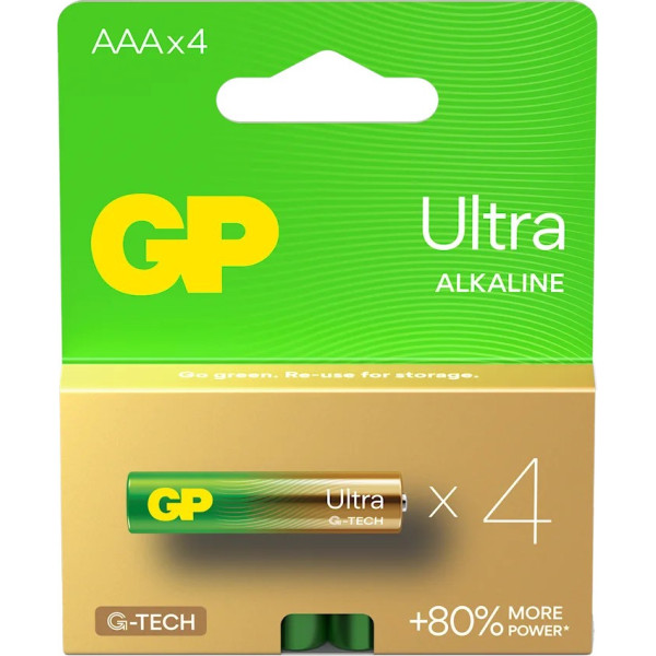 Gp Battery Šarminės baterijos lr03/aaa gp ultra 4 vnt. (g-tech)