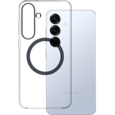 Samsung Silikoninis galinis dėklas Skaidrus magnetinis dėklas su magnetiniu žiedu, skirtas Galaxy S25 - skaidrus