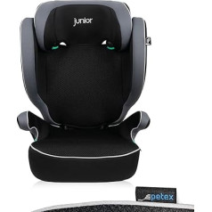 PETEX Basic i-Size automobilinė kėdutė pagal ECE R129, skirta maždaug 100-150 cm vaikams, reguliuojamo aukščio, pilkos spalvos, 1 pakuotė