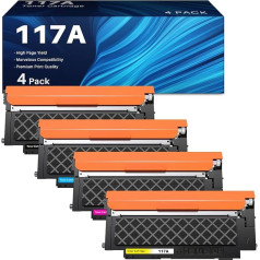 HP 117A toneris W2070A, suderinamas su spalvotais lazeriniais daugiafunkciniais įrenginiais 178nwg 179fwg 150nw 179fnw 150a 178nw - W2070A W2071A W2072A W2073A (4 vnt.)