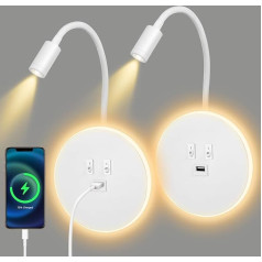 2 x LED sieniniai vidaus šviestuvai, 12 W sieninis vidaus šviestuvas 3000 K, naktinis skaitymo šviestuvas, skaitymo šviestuvas 