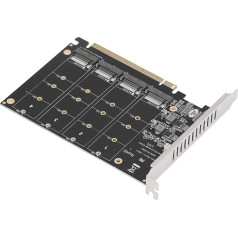 4 X 32 Gb/s PCIE X16 4 prievadų išplėtimo kortelė, M.2 NVME SSD į PCIE X16 