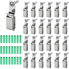 25 Stück Lichterketten-Aufhänger-Haken, LED-Lichtstreifenhalter für 7 x 16 mm breite Streifen, Edelstahl-Kordel-Organizer zum Aufhängen von Weihnachtslicht-Wand-Kabel-Lichterketten