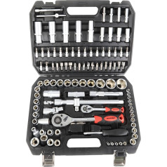 Steckschlüssel-Set, 108-teilig, Größen 1/4 Zoll bis 1/2 Zoll, aus CRV-Stahl, idealiai tinka mechaniniams ir aukštalipių darbams