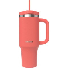 Contigo Streeterville termosflasche 1200 ml mit Henkel und Strohhalm | Isolierte Thermo-Trinkflasche aus Edelstahl mit Deckel | Kühlt 29 Stunden | Reisebecher | Thermobecher | BPA-frei