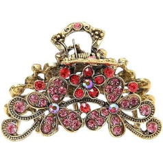 Mada Derliaus mados Strass Metall Legierung Haarspange Klaue klipai smeigtukai - Retro Chic Plaukų Updo Grip Plaukų gaudyklė Barrette Plaukų aksesuarai moterims