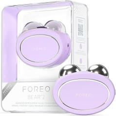 FOREO Bear 2 veido masažuoklis su mikrosrovėmis veidui pakelti ir tonizuoti - prietaisas nuo senėjimo - stangrina ir stangrina - neinvazinis įrankis - levandų spalvos