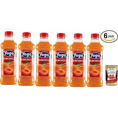 Yoga Succo di Frutta Albicocca, abrikosų vaisiai Vaisių sulčių gėrimas Vaisių skonio PET butelis 6 x 1000 ml vaisių sulčių + itališka gurmaniška polpa 400 g