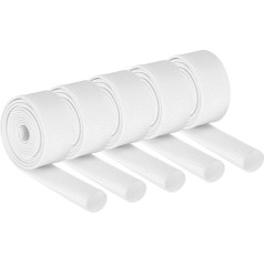 QUARKZMAN 10 izoliuotų pintų kabelių rankovių pakuotė, 1 m - 12 mm ID baltos spalvos, aukštos temperatūros silikoninis stiklo audinio apvalkalas, skirtas kabelių apvalkalams, automobilių žarnų linijoms, elektros instaliacijos apsaugai