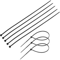 TERF® Kabelbinder, 730 mm x 4,8 mm, Premium-Nylon, sichererer selbstschließender Mechanismus, Kunststoffbinder für Zuhause, Büro, Garten, Garage, Werkstatt, Heimwerker, Schwarz, 20 Stück