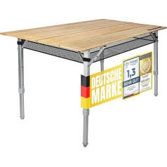 Sulankstomas bambuko stovyklavimo stalas, lauko sulankstomas stalas ir šoninis stalas sode, sulankstomas sodo stalas, atsparus oro sąlygoms ir itin lengvas (XXL - 120 x 60 cm)